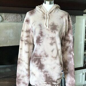 'Threads 4 Thought' Chai Brown Patterned Pullover Hoodie - Size Large